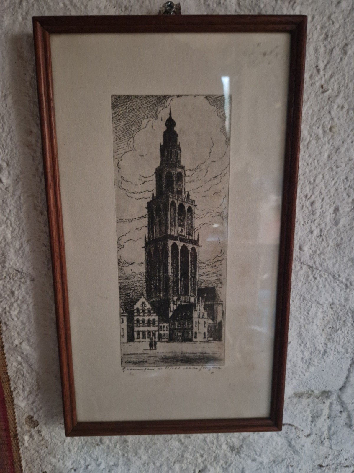 Ets Martinitoren Groningen door M. de Jongere, Antiek en Kunst, Ophalen of Verzenden