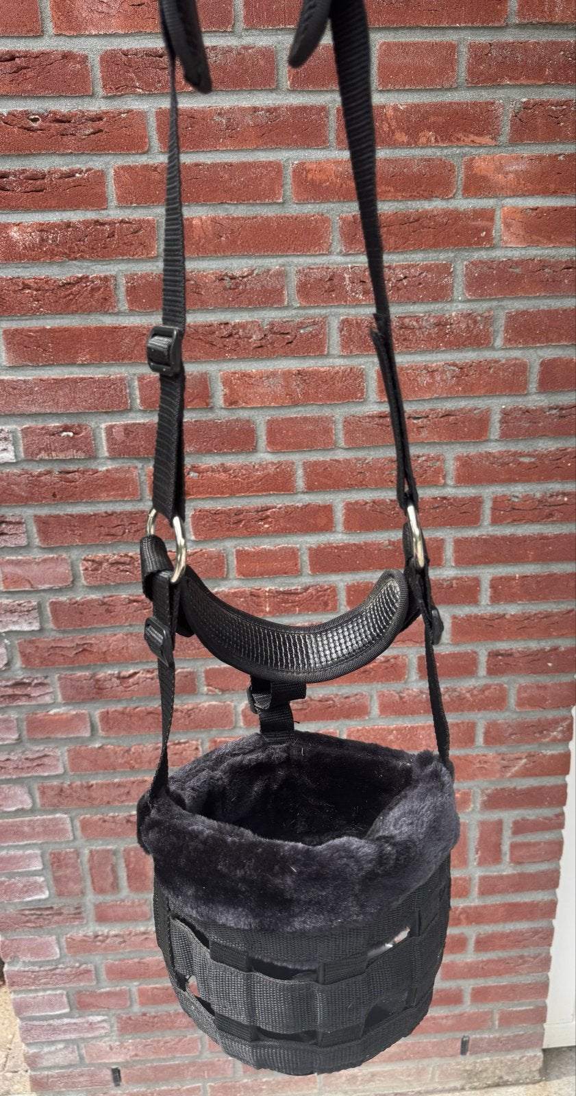 Nieuw BR zwart graasmasker met bontrand maat Cob, Ophalen of Verzenden, Nieuw