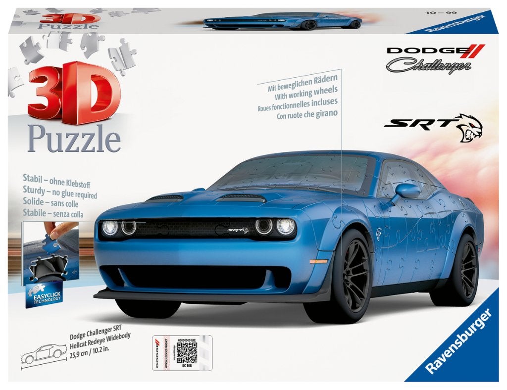 Ravensburger: 3D Puzzle: Dodge Challenger SRT Hellcat, Ophalen of Verzenden, Minder dan 500 stukjes, Nieuw, Rubik's of 3D-puzzel