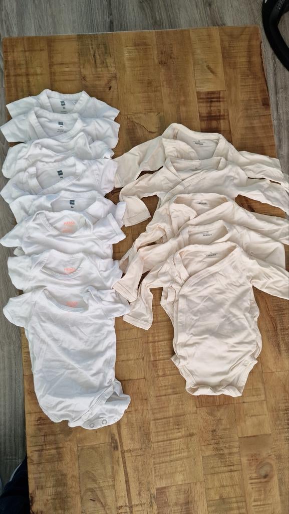 13x Baby rompertjes  korte+lange mouwen, maat 56,, Ophalen, Gebruikt, Hema, Zeeman, Jongetje of Meisje