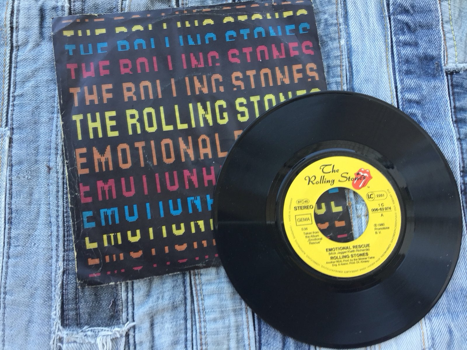 The Rolling Stones - Emotional Rescue 7 inch single, Gebruikt, 7 inch, EP, Rock en Metal