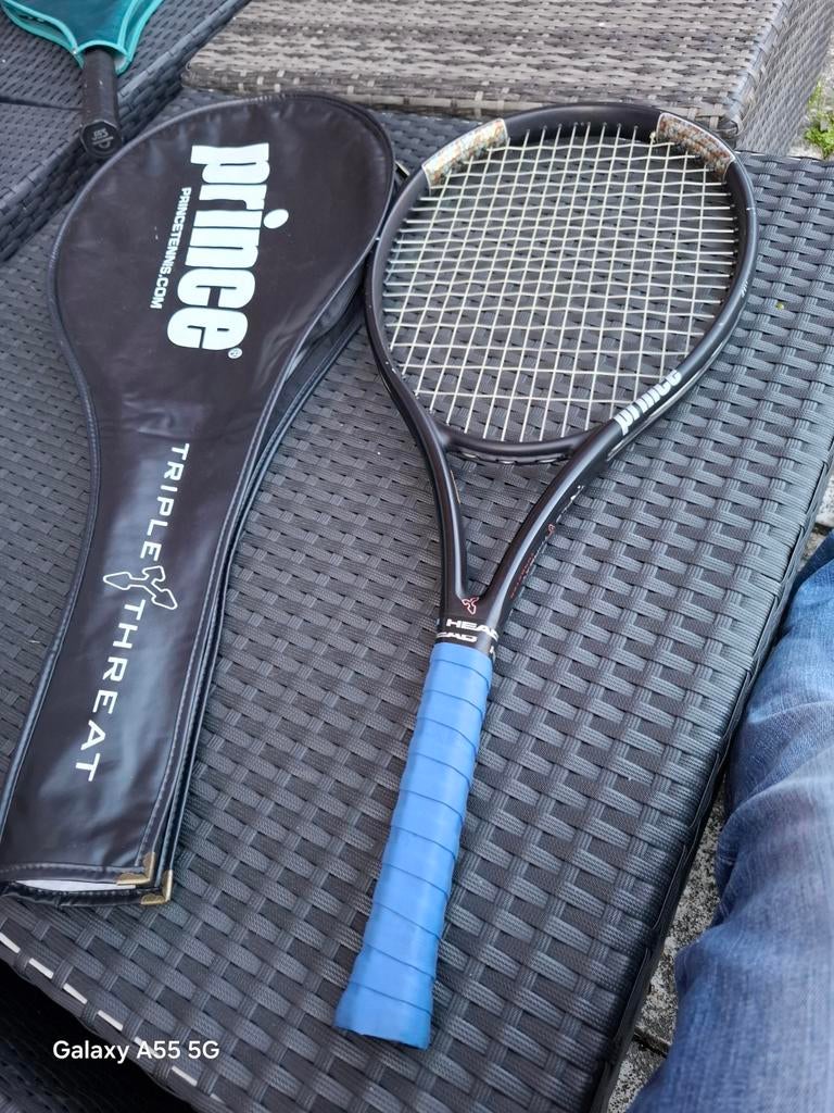 Prince Triple Threat Stealth Tennisracket met hoes - L1, Sport en Fitness, Tennis, Gebruikt, Info@princetennis.com, Prince, Ophalen of Verzenden