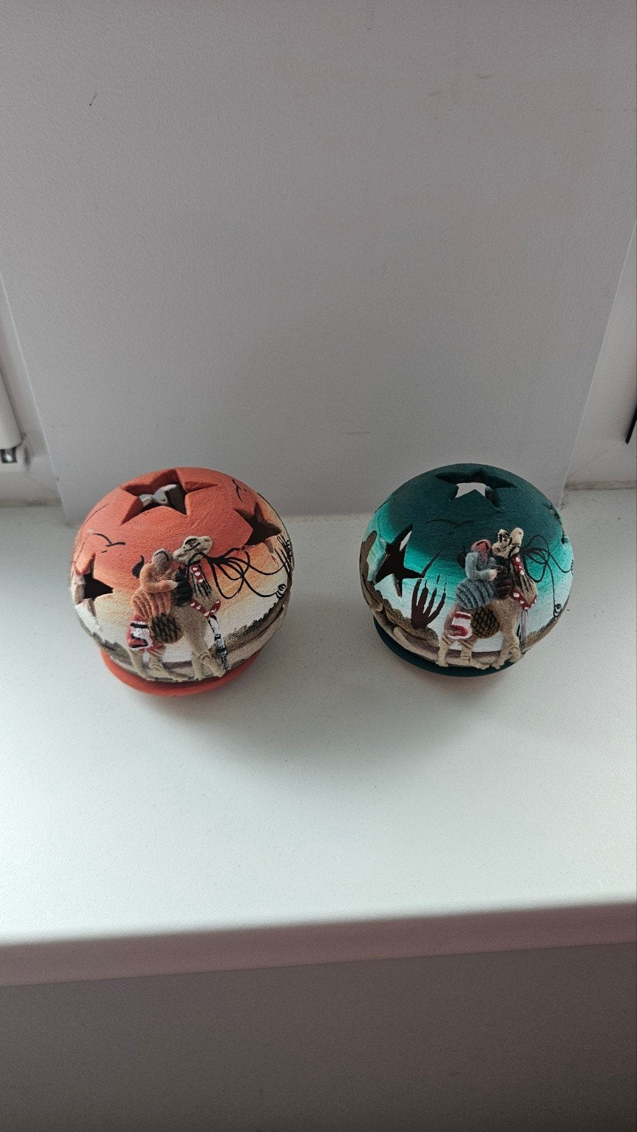 Set van 2 Oosterse theelichthouders met kameeldecoratie, Meerkleurig, Overige merken, Waxinelichthouder, Ophalen of Verzenden