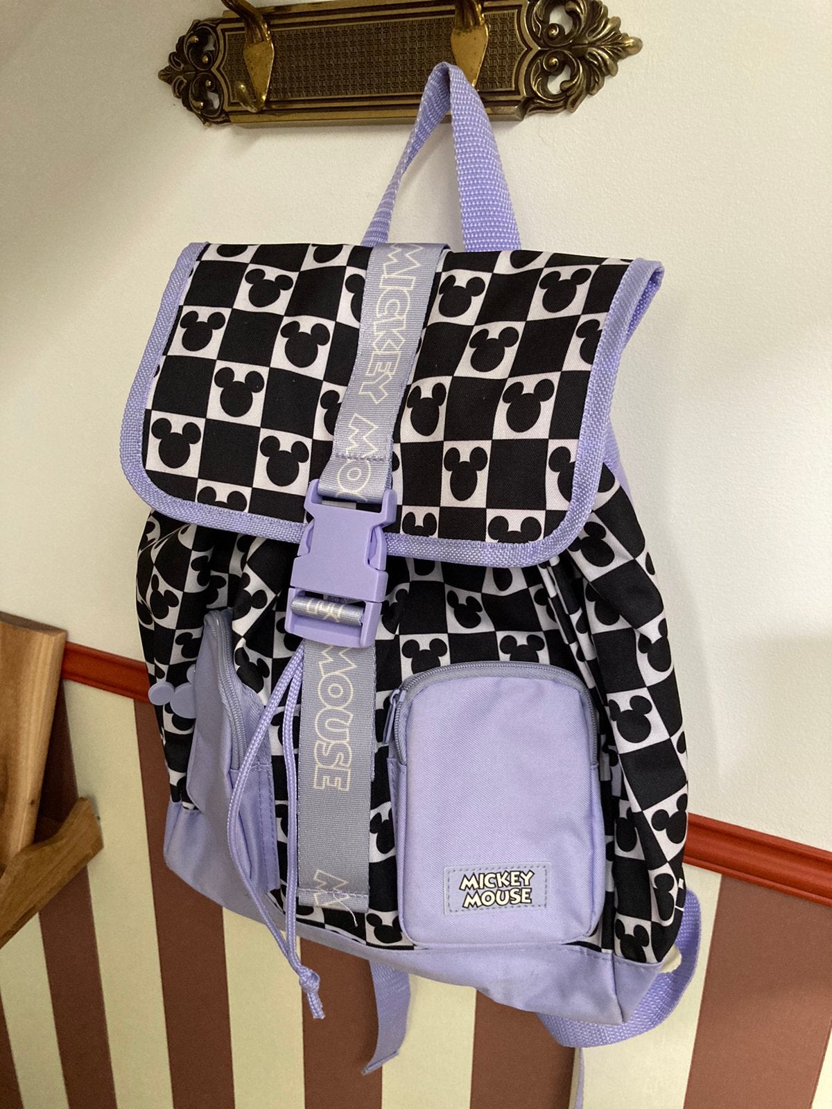 Mickey Mouse rugzak lila zwart /schooltas, Rugtas, Paars, Ophalen of Verzenden, 30 tot 40 cm