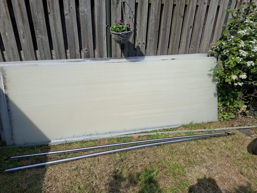 Polycarbonaat afdak/platen met profielen, Ophalen, Gebruikt, Overige materialen