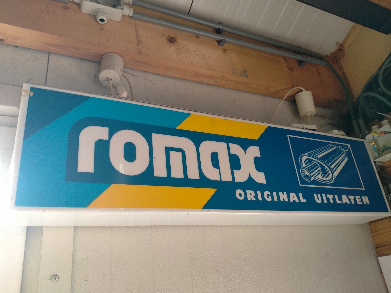 Romax Lichtbak reclamebord, Ophalen, Gebruikt, Lichtbak of (neon) lamp