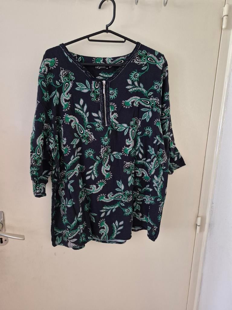 Top Secret Blouse met Paisley Print en Rits - Maat 48, Kleding | Dames, Maat 46/48 (XL) of groter, Ophalen of Verzenden, Groen