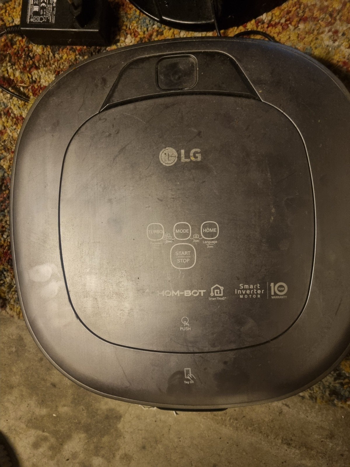LG Hom-Bot Robotstofzuiger met Oplaadstation.afstandbedienin, Witgoed en Apparatuur, Ophalen, Overige merken, Gebruikt, Geschikt voor tapijt