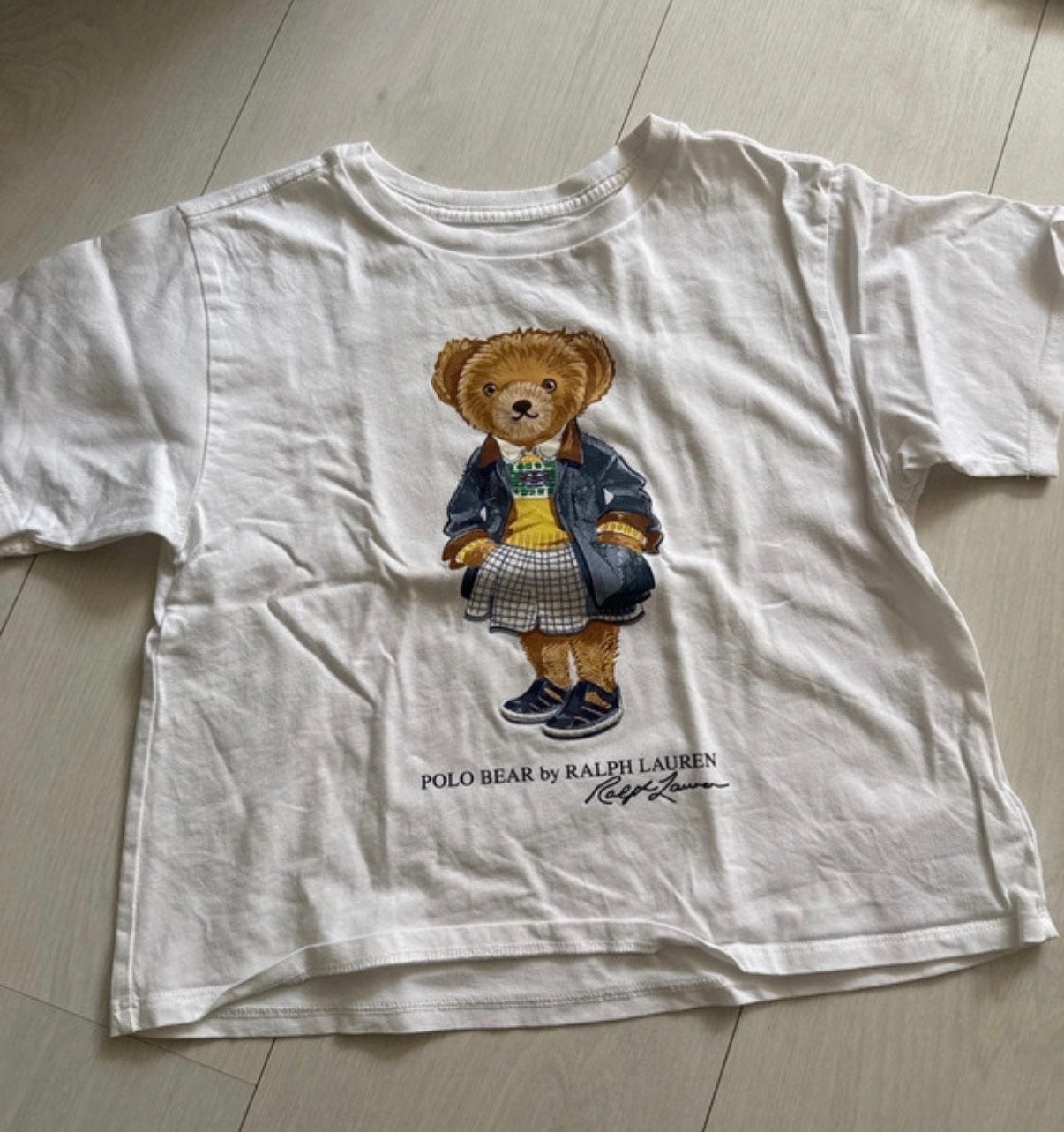 Polo Ralph Lauren T-shirt met Polo Bear print, Ophalen of Verzenden, Zo goed als nieuw, Jongen of Meisje, Shirt of Longsleeve