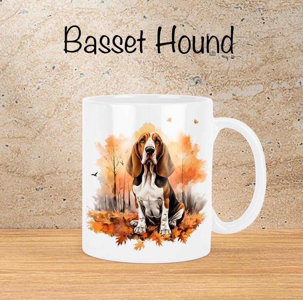 Basset Hound Herfstmok, Verzenden, Nieuw, Overige stijlen, Kop(pen) en/of Schotel(s)