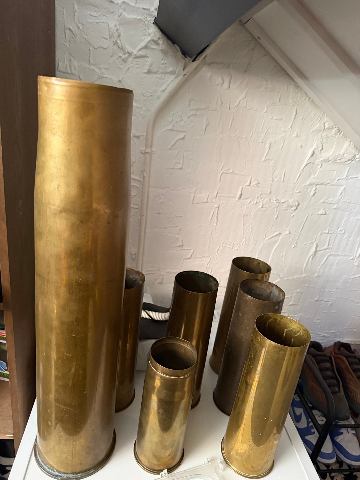 Oude grote hulzen - Decoratieve messing hulzen, Ophalen of Verzenden, Overige soorten, Overige gebieden, Hulzen of Bodemvondsten
