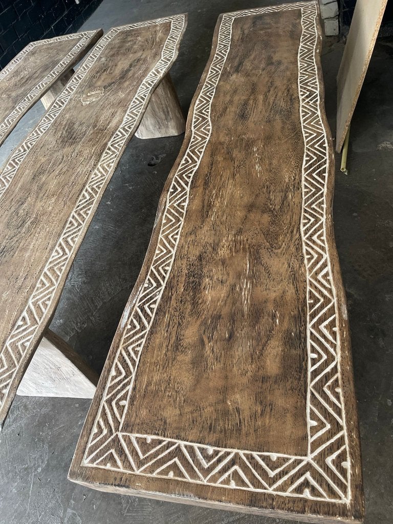 Bali suar hout bank houtsnijwerk Indonesie Boho Ibiza 2 m, Verburgt Vintage, Nieuw, Ophalen of Verzenden, https://verburgtvintage.nl/#contact