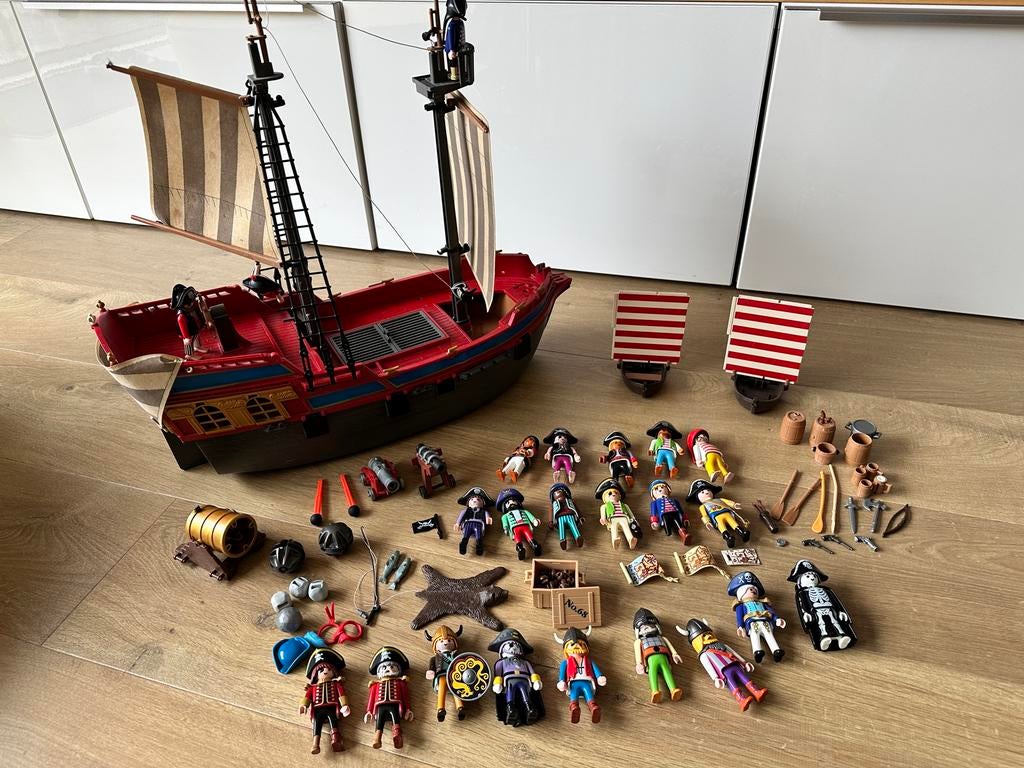 Playmobil groot Piratenschip met veel accessoires, Ophalen of Verzenden, Gebruikt, Complete set
