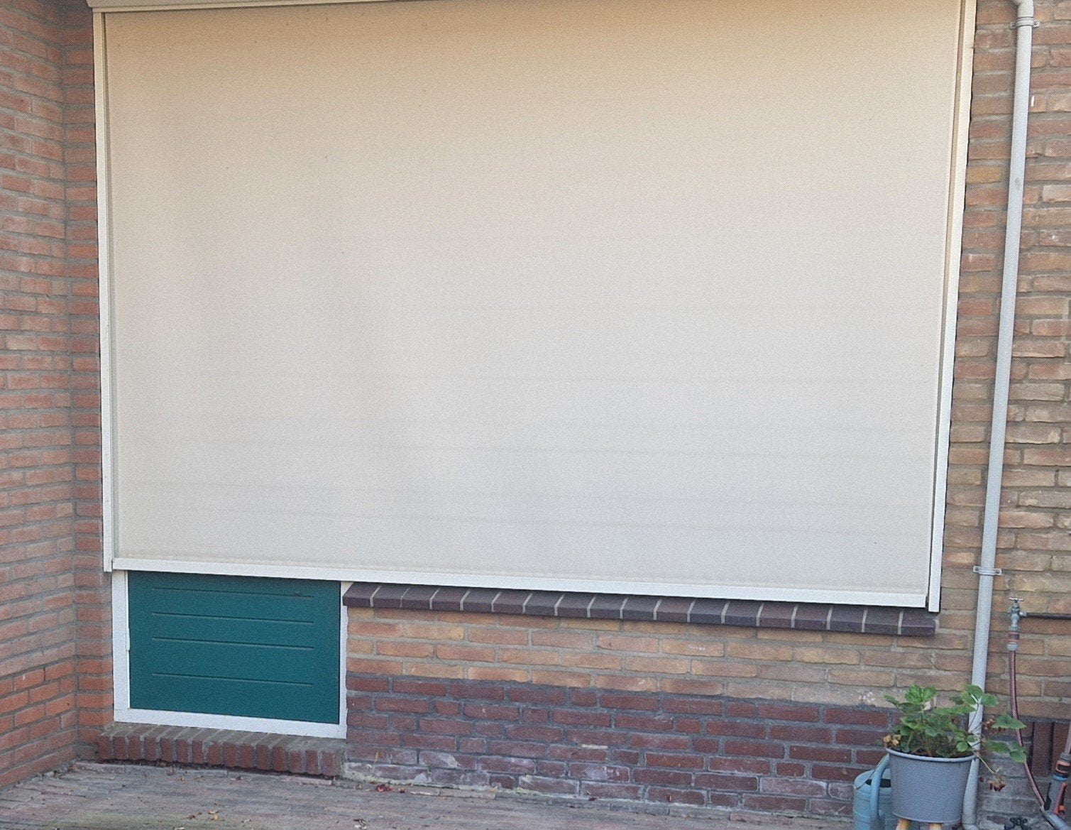 Screen Crème 2,93m breed en 2,03m hoog, Tuin en Terras, Ophalen, Gebruikt, Elektrisch, 150 tot 300 cm