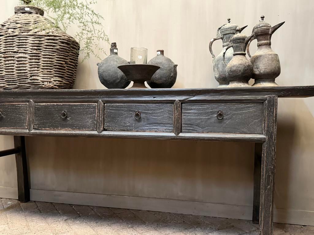 Chinese Tafel elmwood sidetable stoer sober landelijk wonen, Huis en Inrichting, Tafels | Sidetables, Ophalen, Stoer sober landelijk hoffz aura peeperkorn