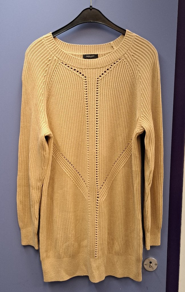 Claudia Strater trui tuniek dik gebreid beige goud 38 43656, Kleding | Dames, Maat 38/40 (M), ., Beige, Ophalen of Verzenden