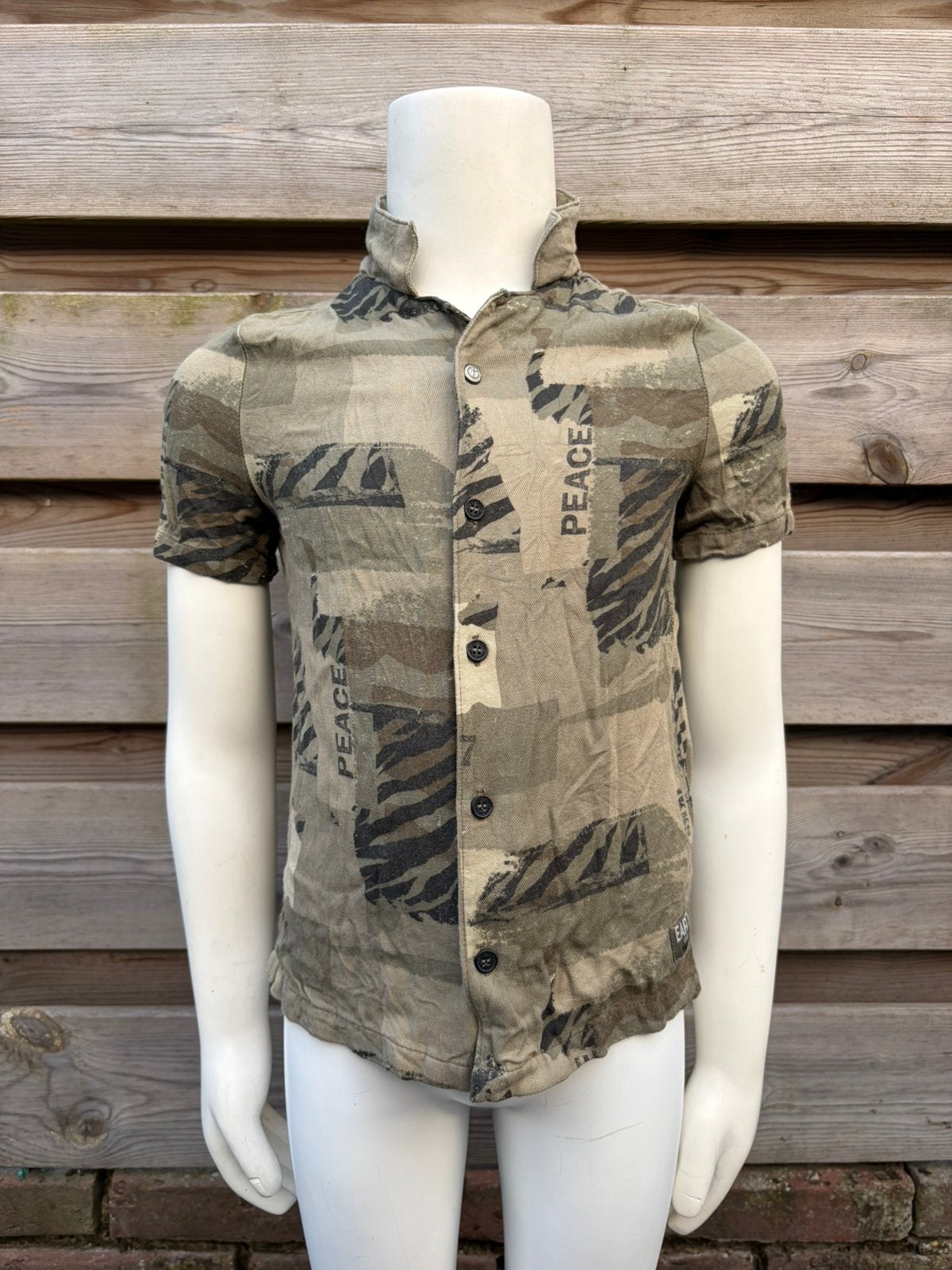 Ikks blouse overhemd army camouflage 116 print, Ophalen of Verzenden, Zo goed als nieuw, Jongen, Overhemd of Blouse