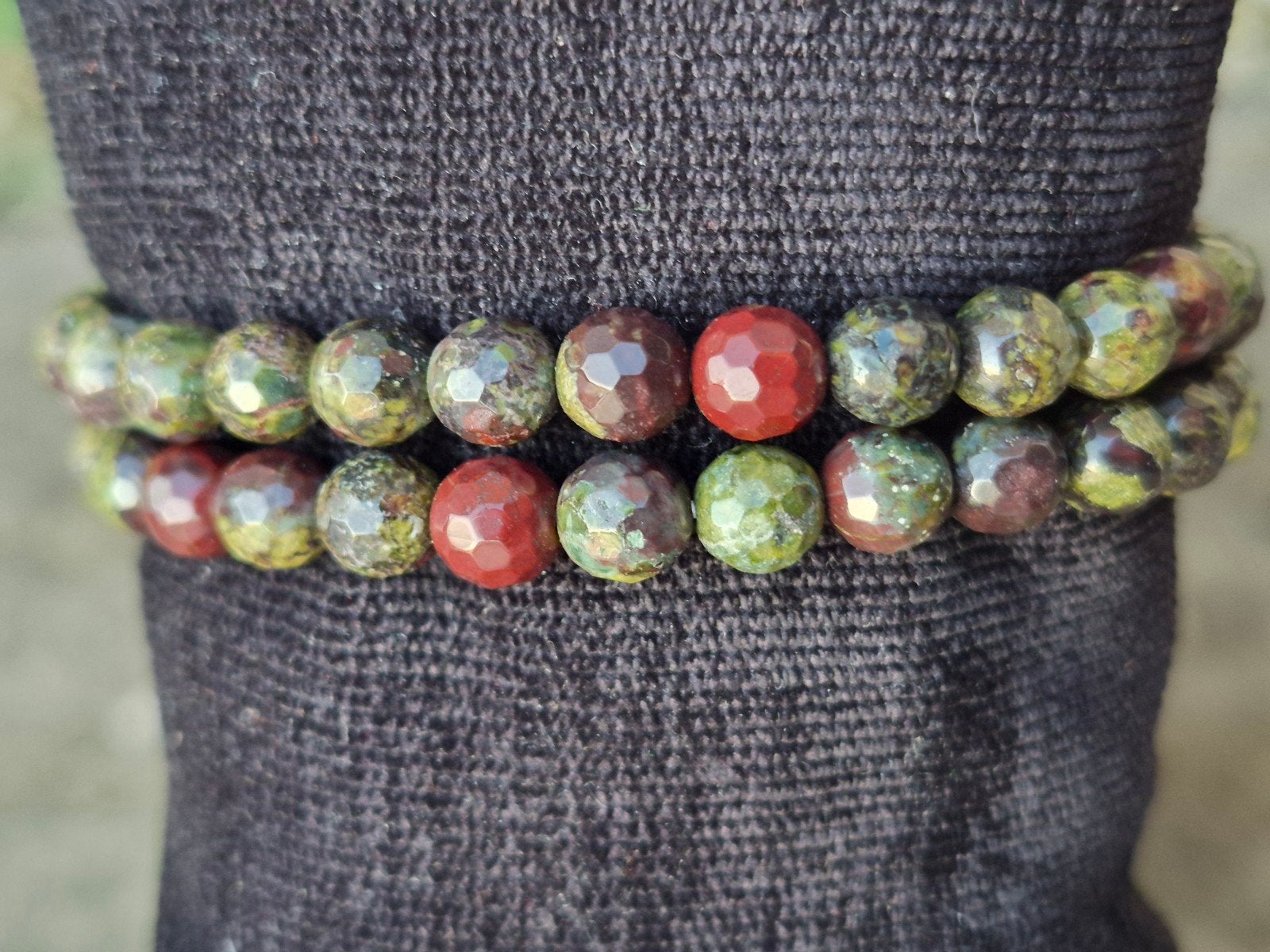 drakenbloed jaspis armbans facet geslepen, Ophalen of Verzenden, Nieuw
