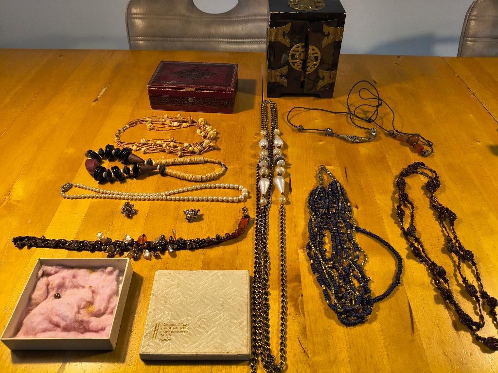 Sieraden kettingen retro vintage, Ophalen of Verzenden, Gebruikt, Overige materialen