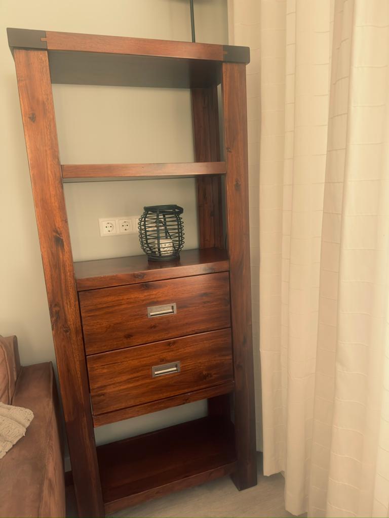 Kast voor boeken en leuke items, koloniaal acacia hout, Ophalen, Overige materialen, Koloniaal, 50 tot 100 cm