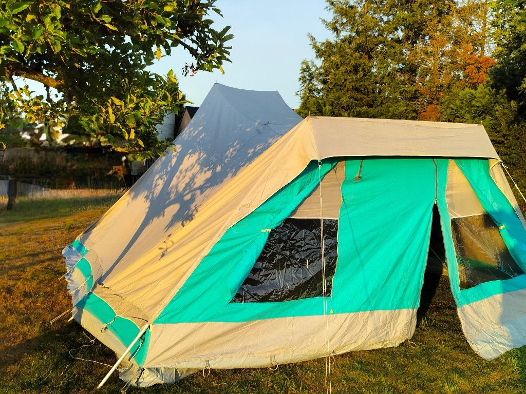 Ruime 4 pers tent, katoen, Obelink, Caravans en Kamperen, Ophalen, Gebruikt, Tot en met 4
