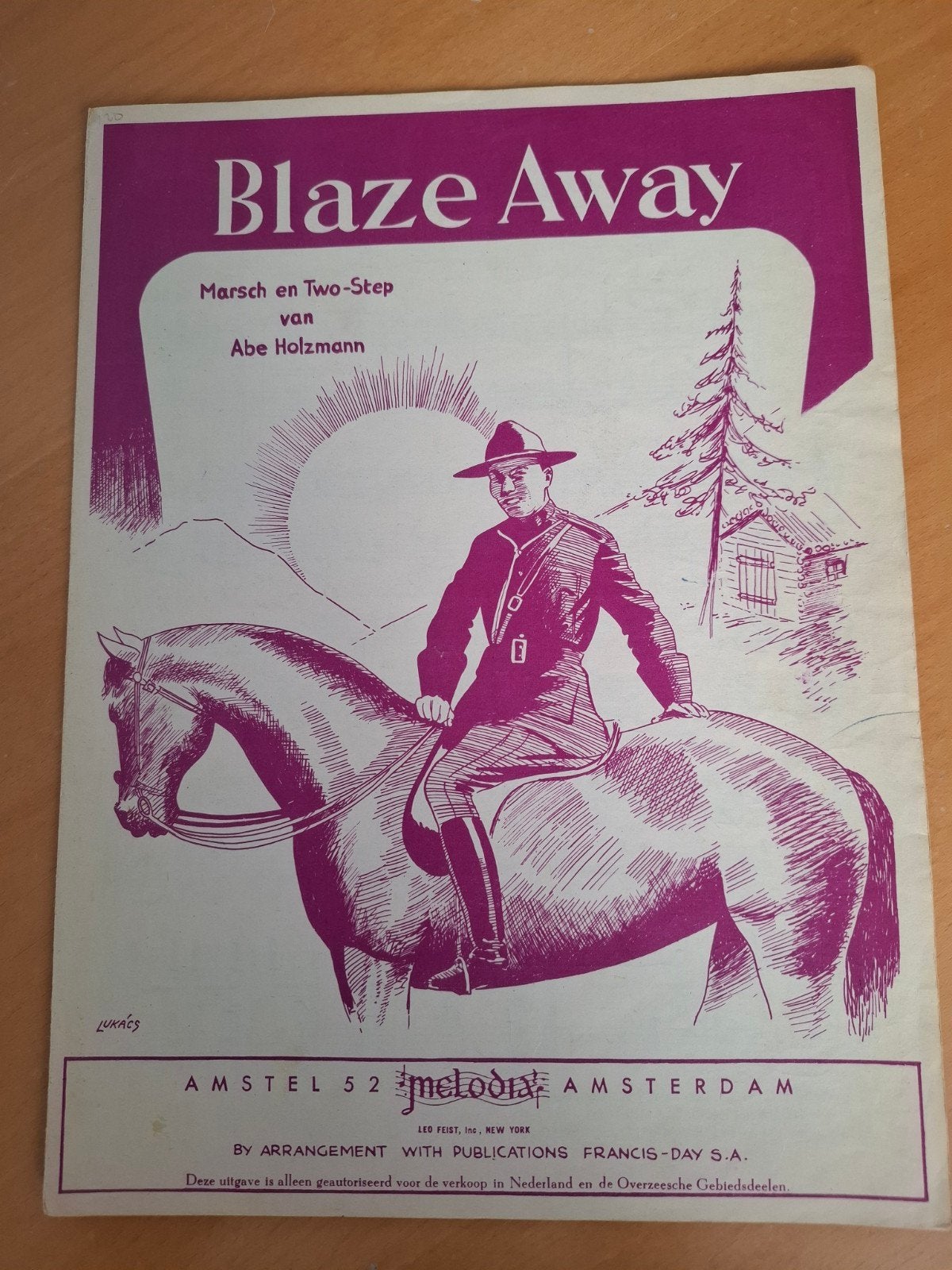 Blaze Away Mars van Abe Holzmann - Bladmuziek Piano, Muziek en Instrumenten, Bladmuziek, Gebruikt, Klassiek, Ophalen of Verzenden
