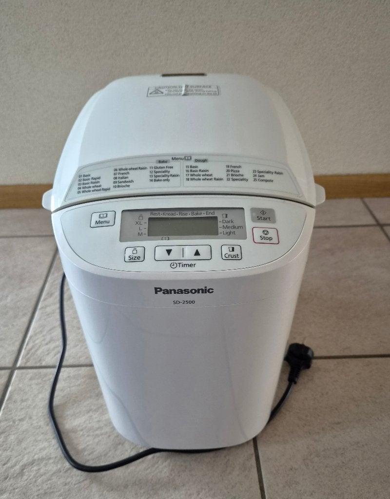 Panasonic SD-2500 Broodbakmachine, Gebruikt, Meer dan 10 programma's, 800 tot 1200 gram deeg, Ophalen