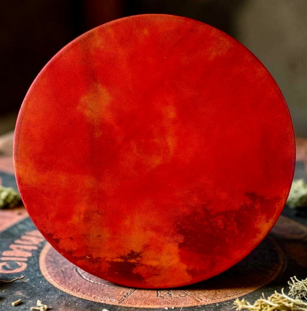 OVERGEDRAGEN Oceandrum Waterbuffel Hert 42 cm 1e chakra, Verzenden, Nieuw, Rood