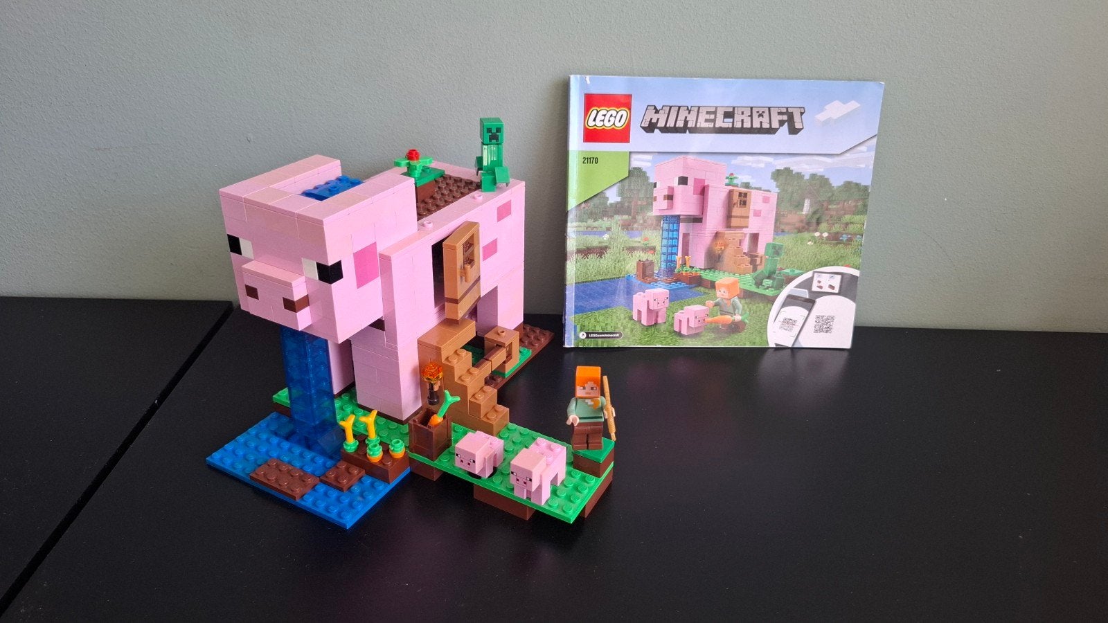 LEGO Minecraft 21170 Het Varkenshuis – compleet met boekje, Gebruikt, Minecraft, Lego, Ophalen of Verzenden