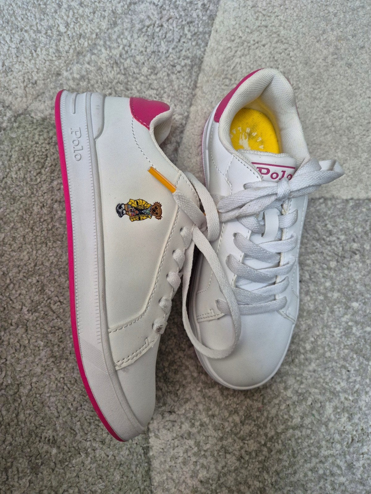 Polo Ralph Lauren sneakers wit/roze maat 32, Ophalen, Gebruikt, Polo Ralph Lauren, Meisje