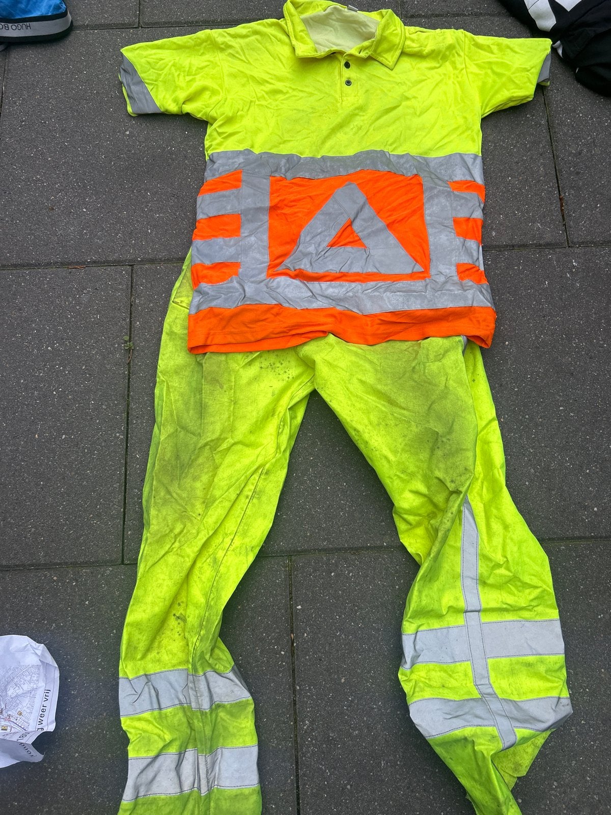 High-visibility werkset: shirt en broek, Tuin en Terras, Ophalen of Verzenden, Gebruikt, Heren, Overall