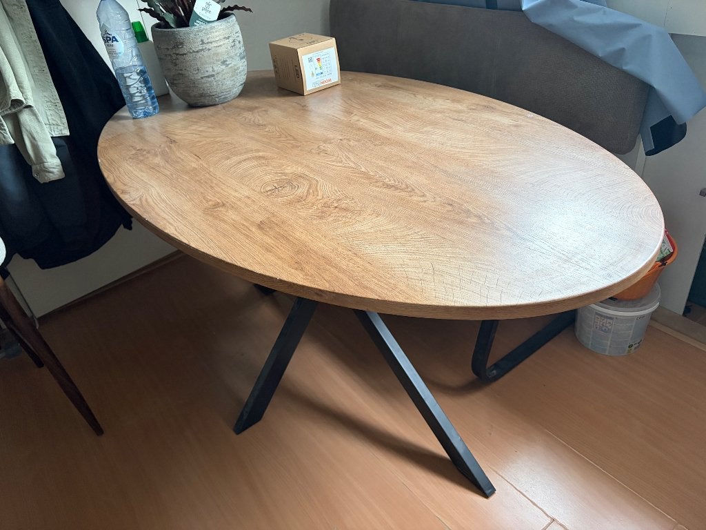 Eettafel 160 cm, Huis en Inrichting, Tafels | Eettafels, Ophalen, Gebruikt, 50 tot 100 cm, 150 tot 200 cm