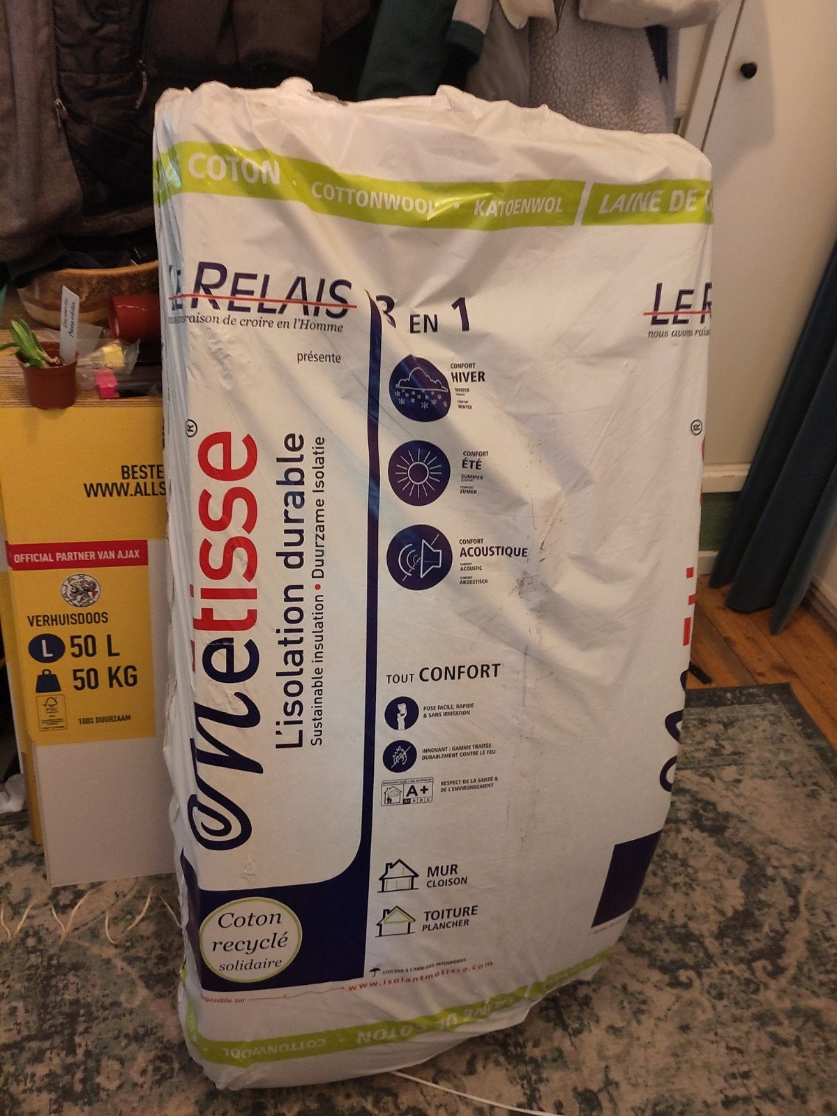 Metisse isolatiemateriaal gerecycled spijkerstof, Doe-het-zelf en Verbouw, Isolatie en Afdichting, Overige materialen, Nieuw, Minder dan 5 m²