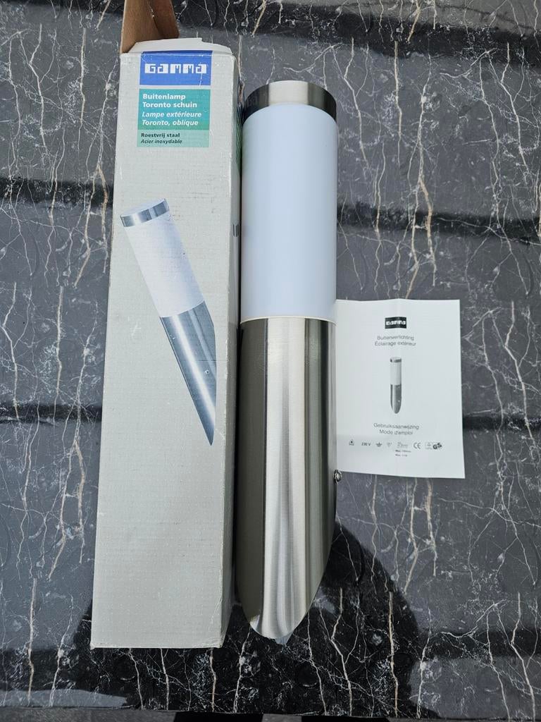 Gamma buitenlamp Toronto schuin - RVS, Tuin en Terras, Ophalen of Verzenden, Nieuw, Rvs, Overige typen