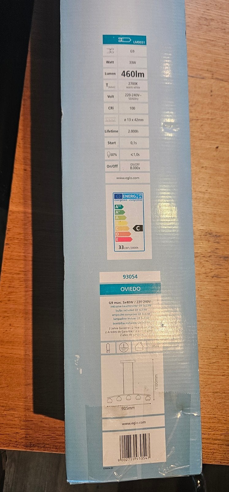 EGLO Oviedo Plafondlamp - 5x G9 LED - Chroom, Nieuw, Minder dan 25 cm, Minder dan 100 cm, Metaal