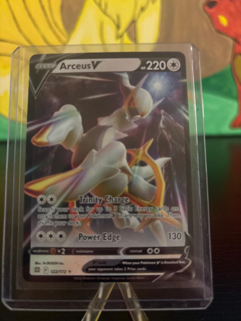 Brilliant Stars - Arceus V Pokémon Kaart (122/172), Ophalen of Verzenden, Zo goed als nieuw, Losse kaart