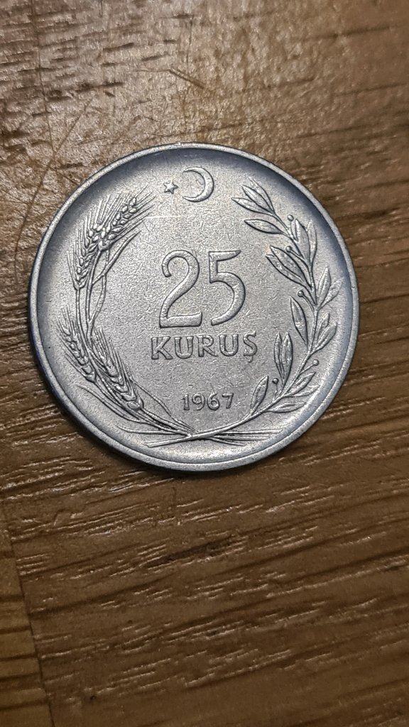 Turkije - 25 Kurus 1967 (D3), Verzenden, Overige landen, Losse munt
