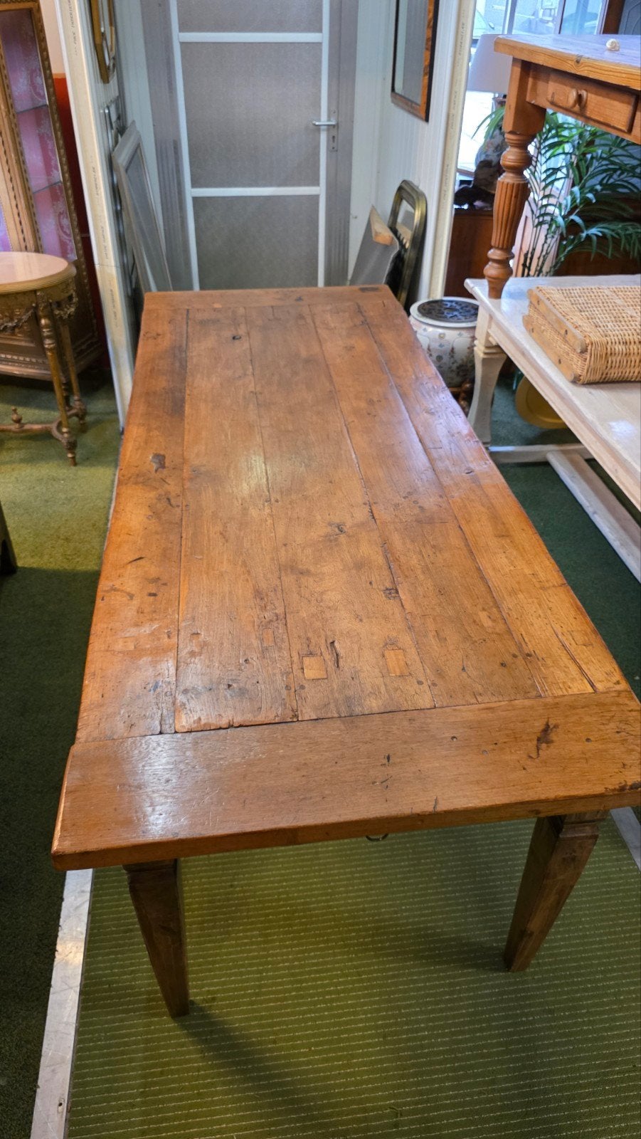 Supermooie antieke Franse boeren eetkamertafel 2,40 m lang, Ophalen