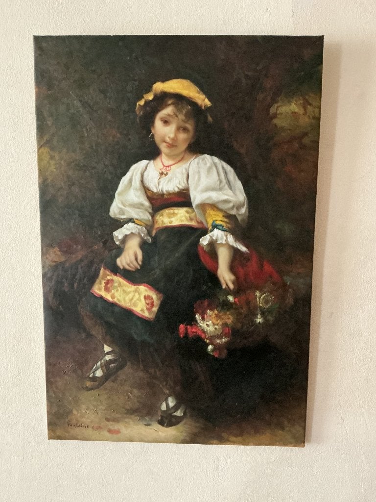 Schilderij, Antiek en Kunst, Kunst | Schilderijen | Klassiek, Portret of Personen, Klassiek, Olieverf, Doek, Handgeschilderd, Ophalen of Verzenden