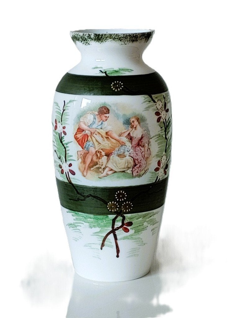 ANTIEKE FRANCE Opaline Glazen Vaas, Antiek en Kunst, Antiek | Vazen, Ophalen of Verzenden