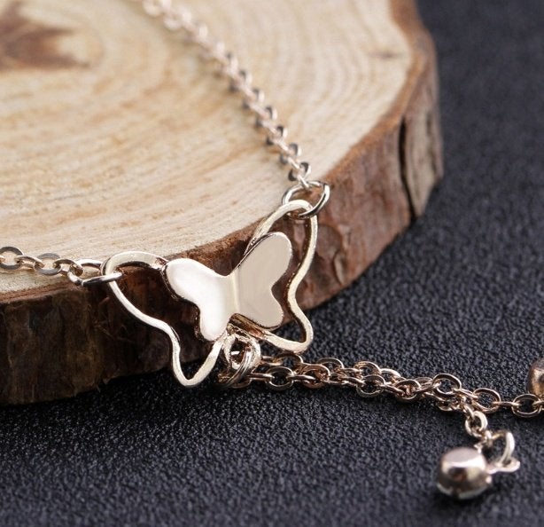 Romantic Butterfly gouden enkelband, Sieraden, Tassen en Uiterlijk, Enkelbandjes en Enkelkettinkjes, Ophalen of Verzenden, Nieuw