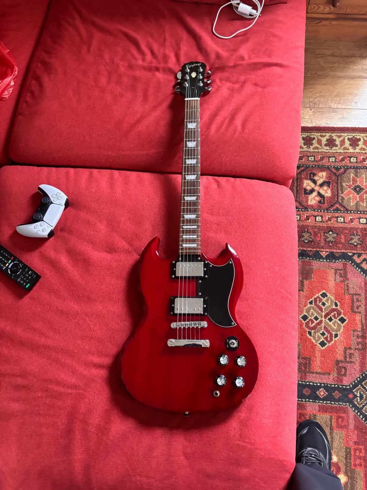 Epiphone SG elektrische gitaar uit 2005 - Cherry Red, Muziek en Instrumenten, Ophalen of Verzenden, Zo goed als nieuw, Solid body