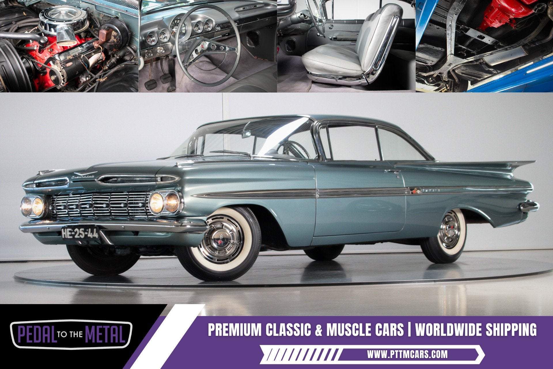 1959 Chevrolet Impala Sport Coupe V8 3-Speed | European Spec, Lederen bekleding, Achterwielaandrijving, Chevrolet, Leder