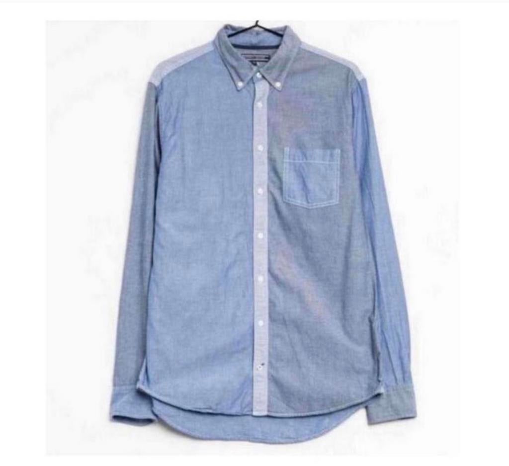 Tommy Hilfinger overhemd poloshirt vest 2XL xxl blauw-grijs, Blauw, Ophalen of Verzenden, Zo goed als nieuw, H