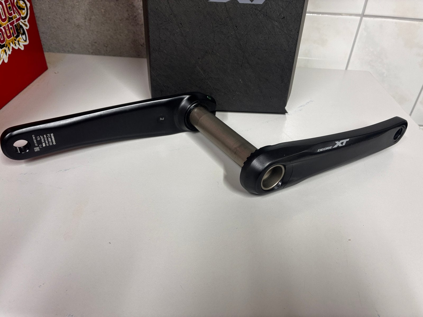 Shimano crankstel 175mm, Fietsen en Brommers, Zo goed als nieuw, Aluminium, Mountainbike, Ophalen