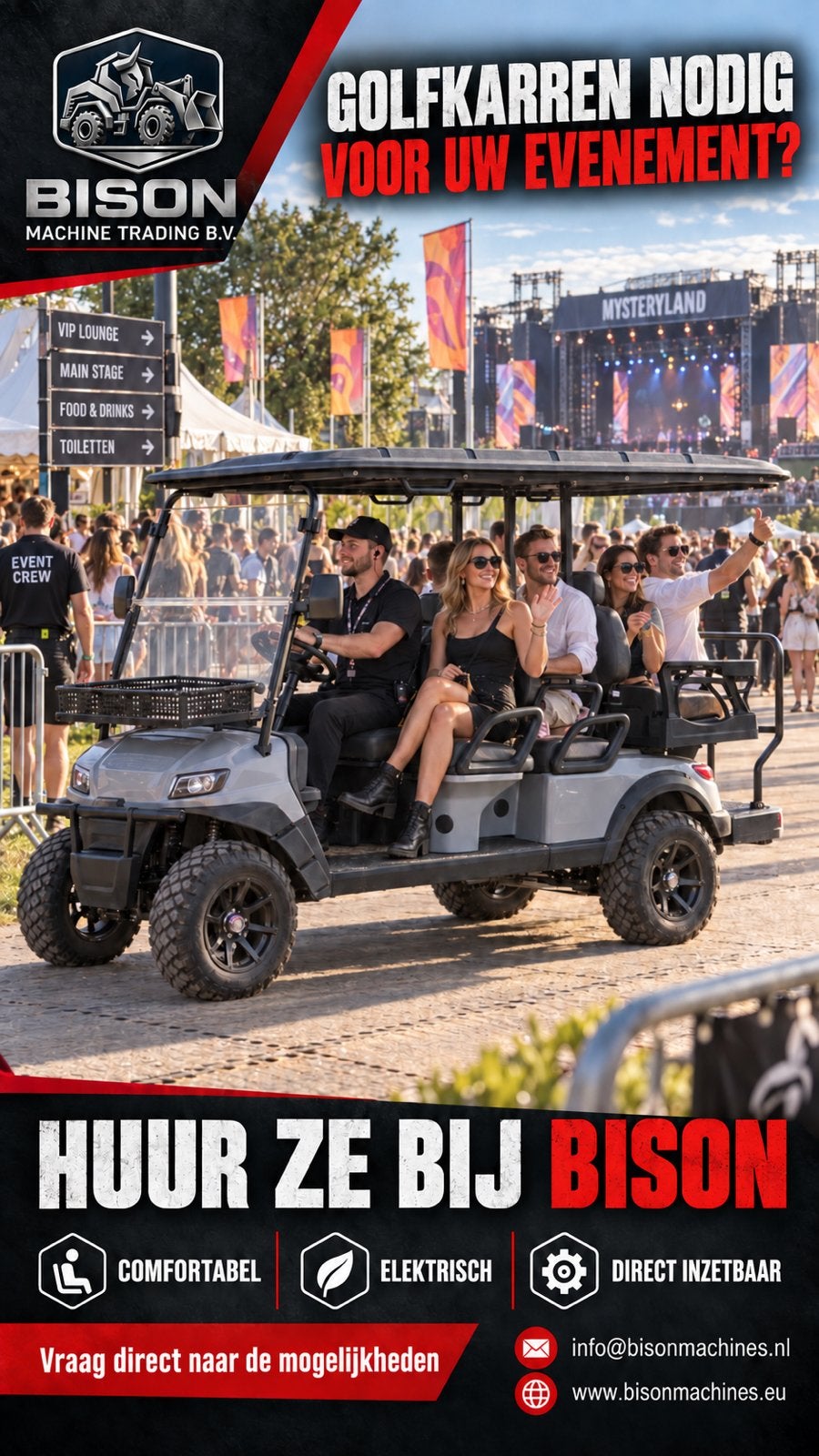 Golfkaren te huur – evenementen & festivals, Tickets en Kaartjes, Drie personen of meer