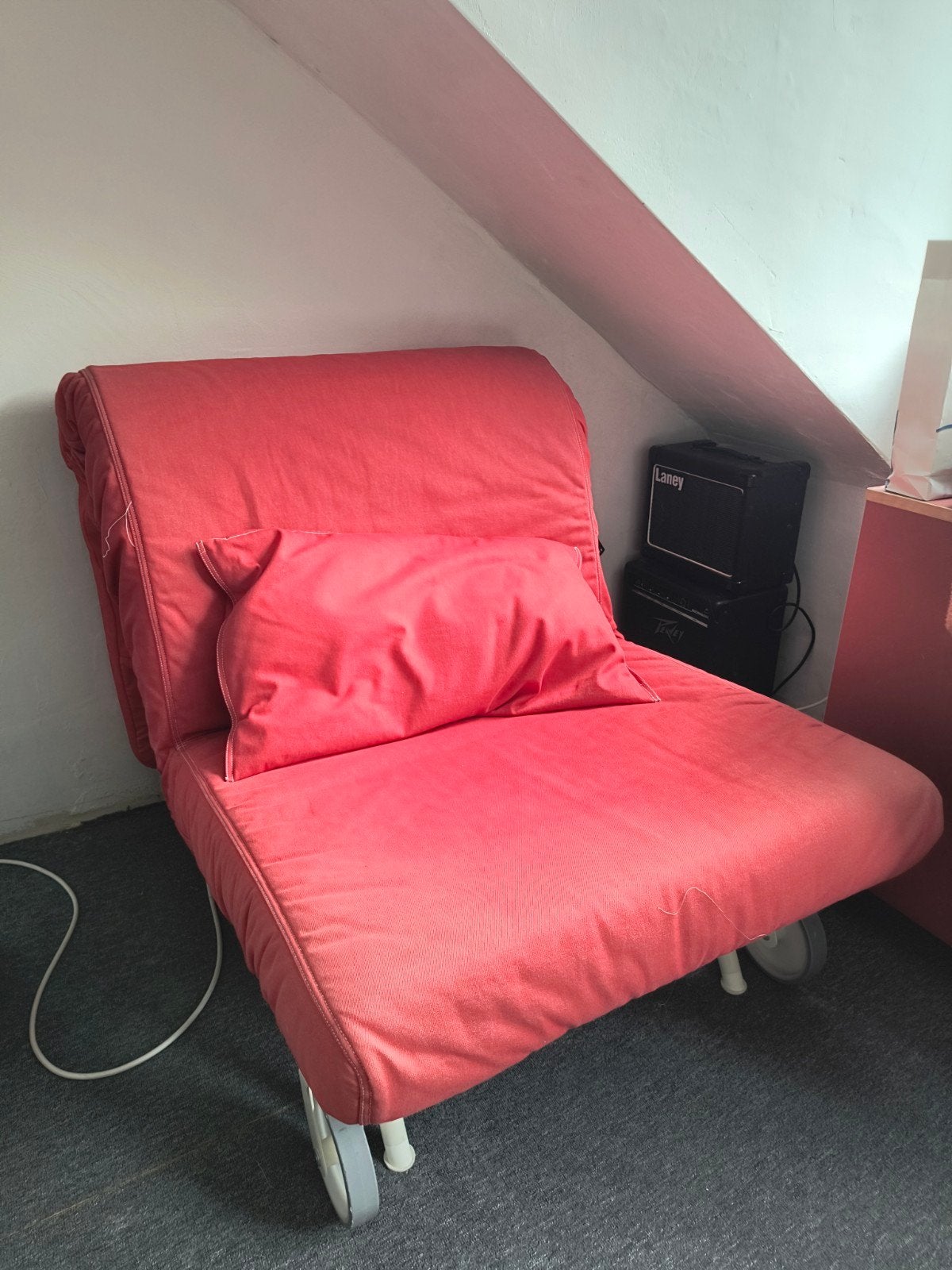 IKEA PS 1-persoons slaapbank - Rood, Ophalen, Eenpersoons, 210 cm, Rood
