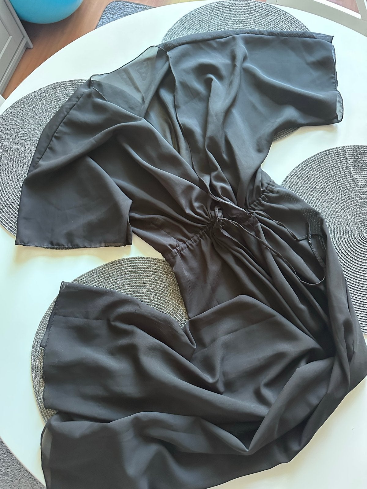 Zwarte strand tuniek cover-up met trekkoord, Ophalen of Verzenden, Zo goed als nieuw, Zwart, Overige typen