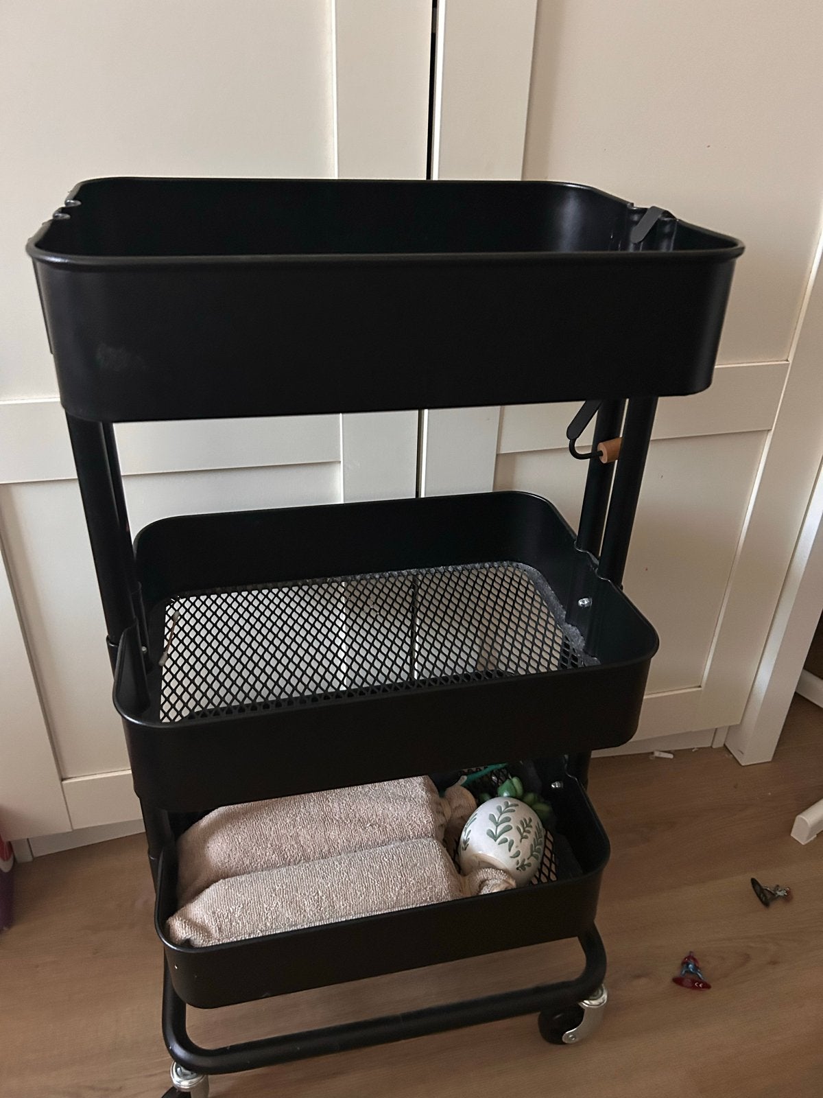 IKEA RÅSKOG Trolley Zwart - Handige Opbergwagen, Huis en Inrichting, Ophalen of Verzenden, Gebruikt