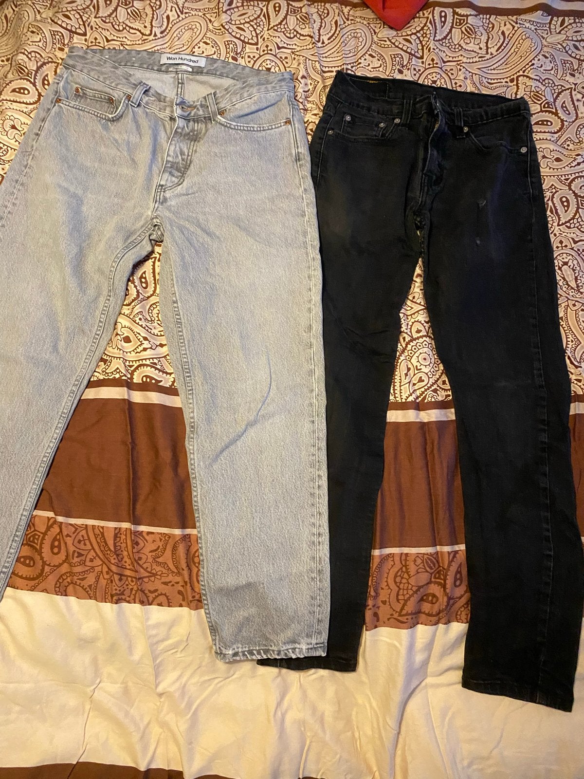 2 Merk Broeken: Won Hundred & Levi's Jeans, Ophalen of Verzenden, Gedragen, Grijs, W32 (confectie 46) of kleiner
